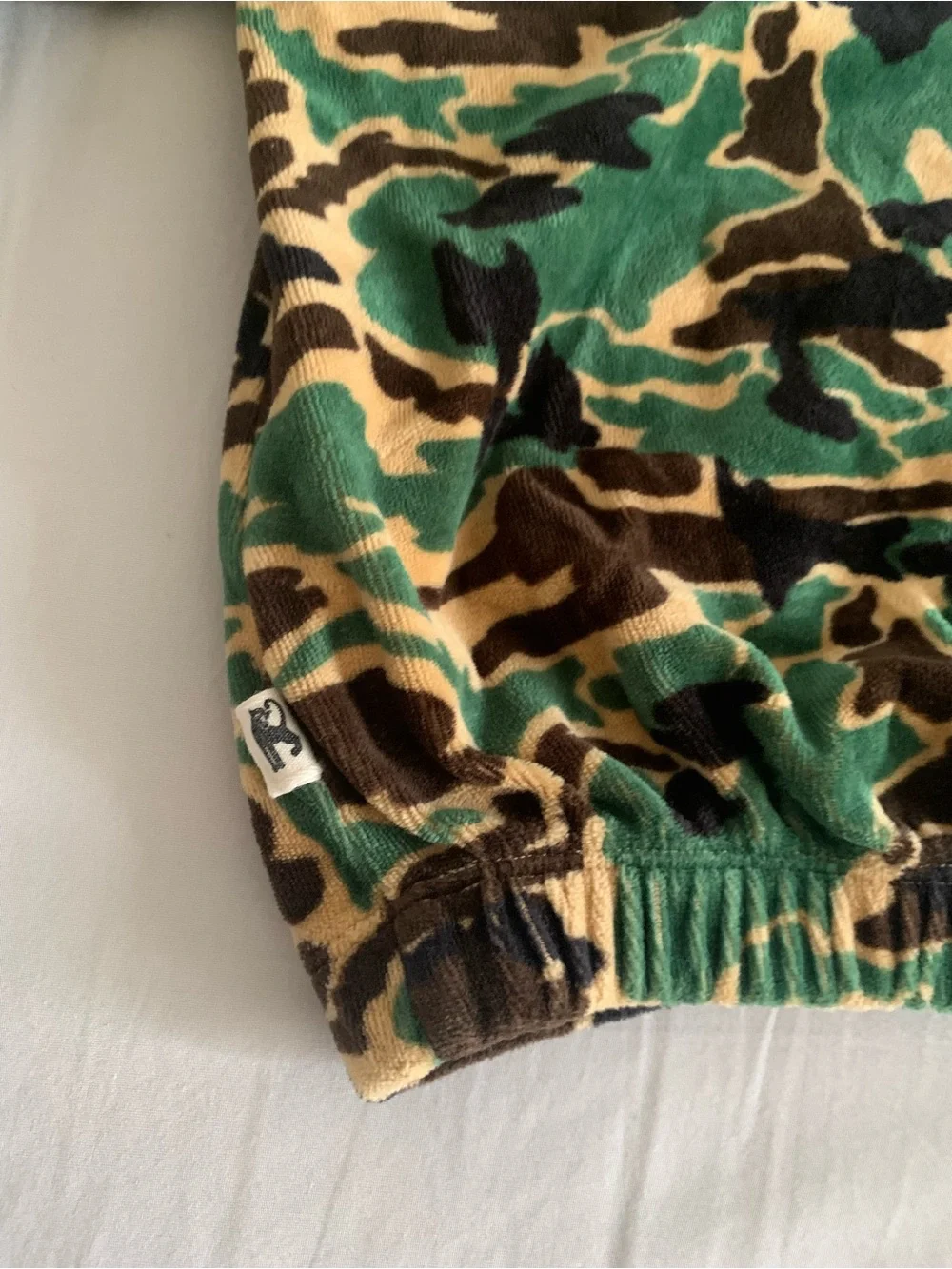 Mini Rodini Velour Camo Print Sweatshirt 3-5T